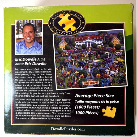 Dowdle Folk Art 1000-Piece Puzzle: 'Classic Car Show' (19.25" x 26.625") vn - Picture 3 of 6